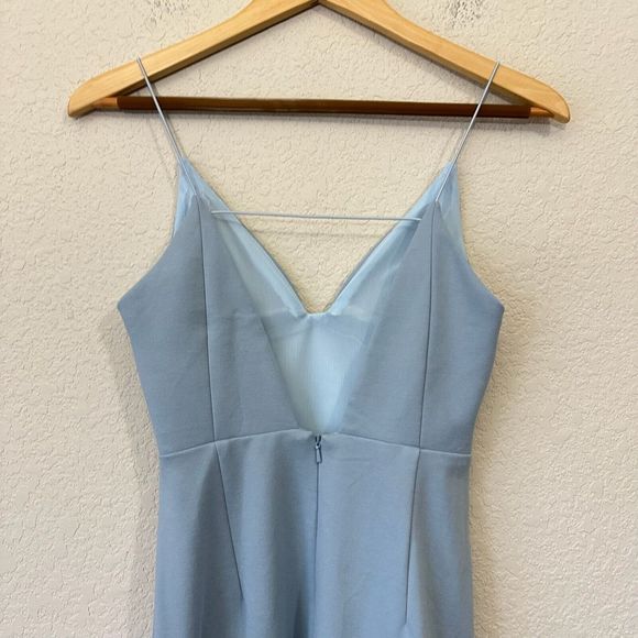 ELLIATT Spaghetti Strap Arch Ruffled Mini Dress in Baby Blue - Picture 7 of 15
